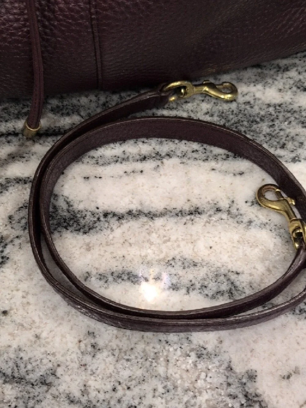 Coach Legacy Pebbled Leather Drawstring Satchel Bag - Eggplant